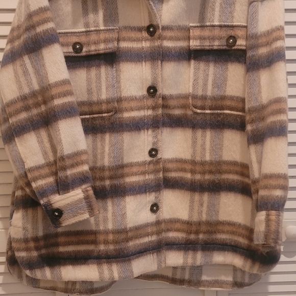 a.n.a Fleece Nuetral Plaid Jacket 2XL - Picture 5 of 7